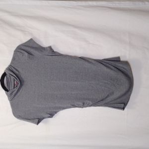 Vince Camuto Women's Mock Neck Short Sleeve Top Gray Stretchy Ruched Neck